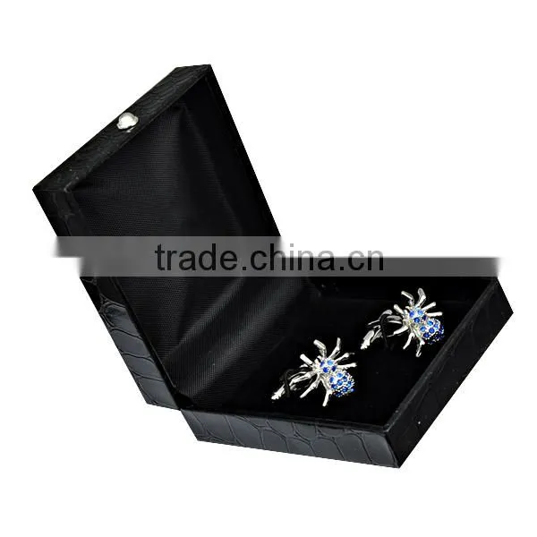 Luxury Design Blue Crystal Spider Cufflinks Stainless Steel