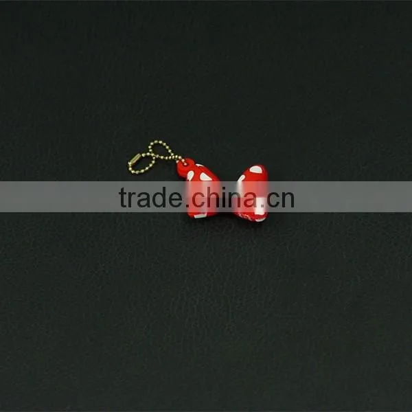 Minnie bowknot shaped 3d pvc keychain with custom logo
