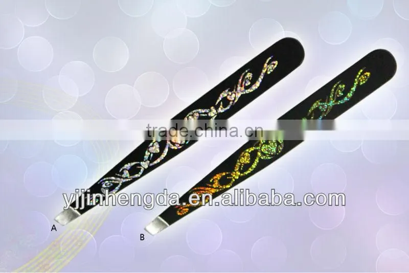 Electrophoresis finish stainless steel eyebrow tweezer