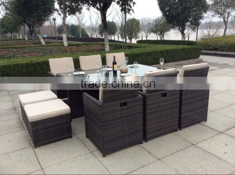Patio Furniture Dining Set Garden Outdoor patio furniture sets Wicker Outdoor Patio Cube sets W/ Cushions