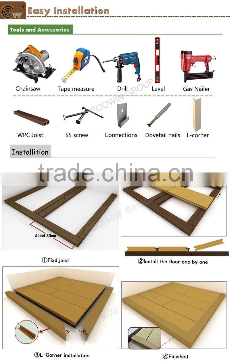 Coowin wpc hollow outdoor decking