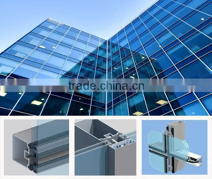6000 series aluminium extrusion profile for elegant curtain wall with good quality/aluminium curtain wall profile