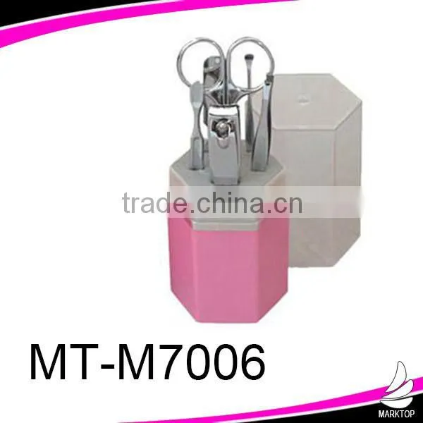 Pink aluminum box travel mini manicure kit