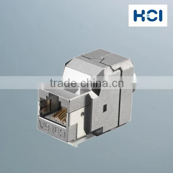 Network Solution Cat 6A UL 180Degree Shielded RJ45 Modular Keystone Jack