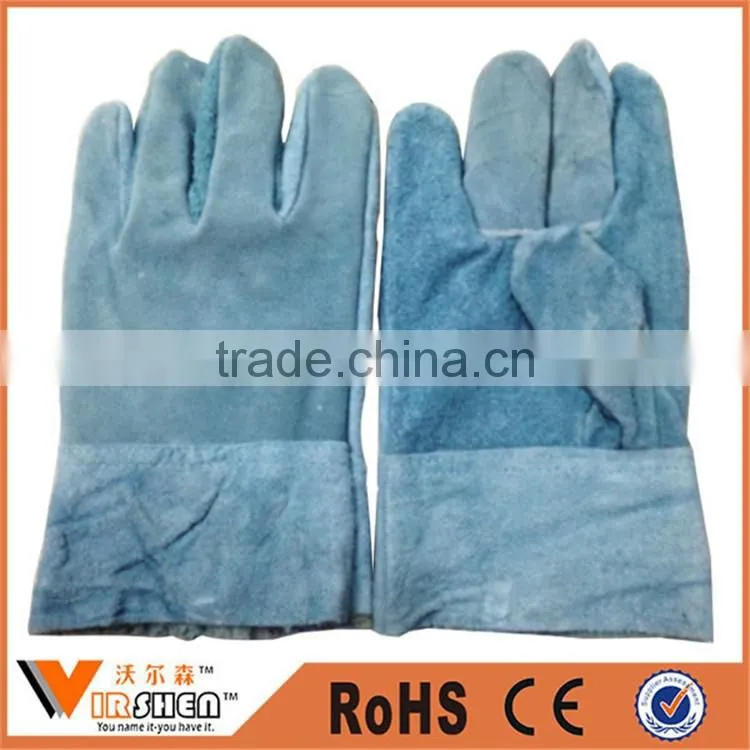 manufacturers reinforced palm cow grain double palm for heavy duty cheap leather work gloves indonesia
