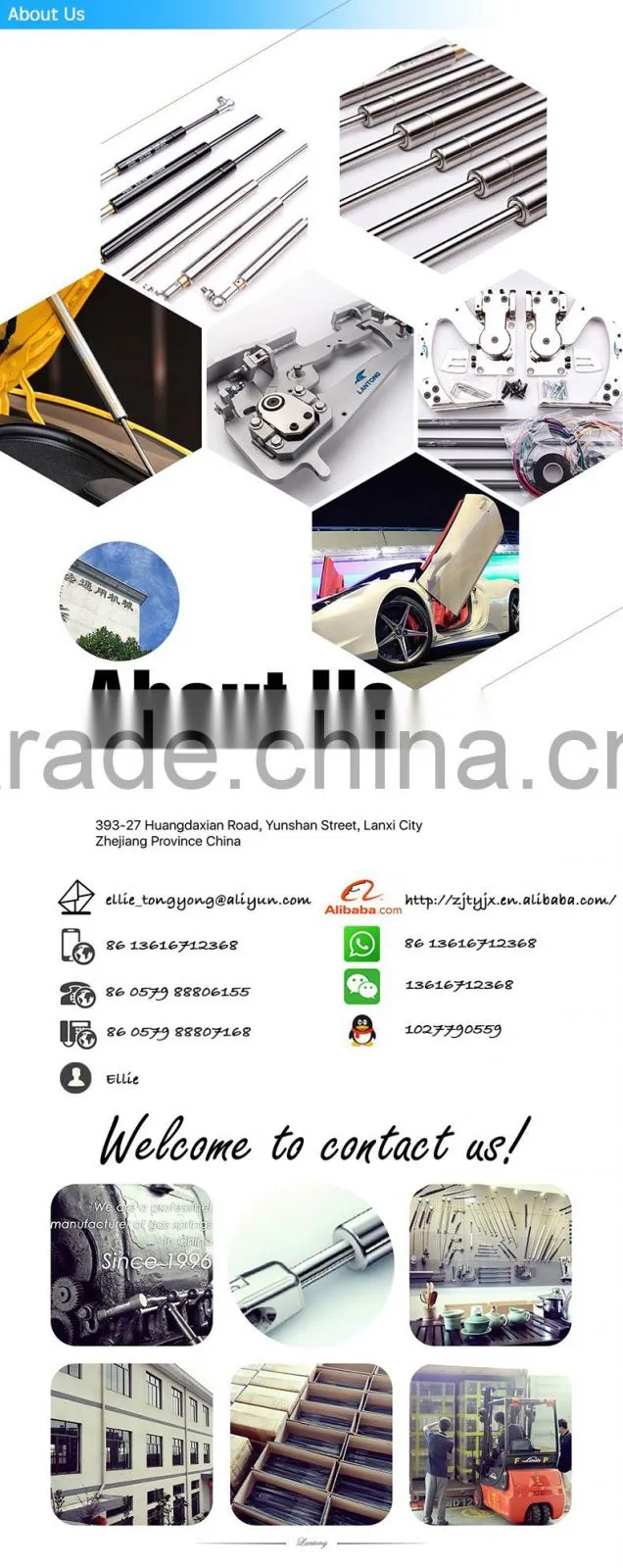 Made In China Controllable Lift Gas Spring For Auto And Machinery