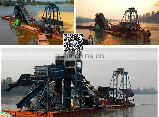 China Price Hot Selling Gold Dredger/Gold Mining Machine/Bucket Chain Gold Dredge