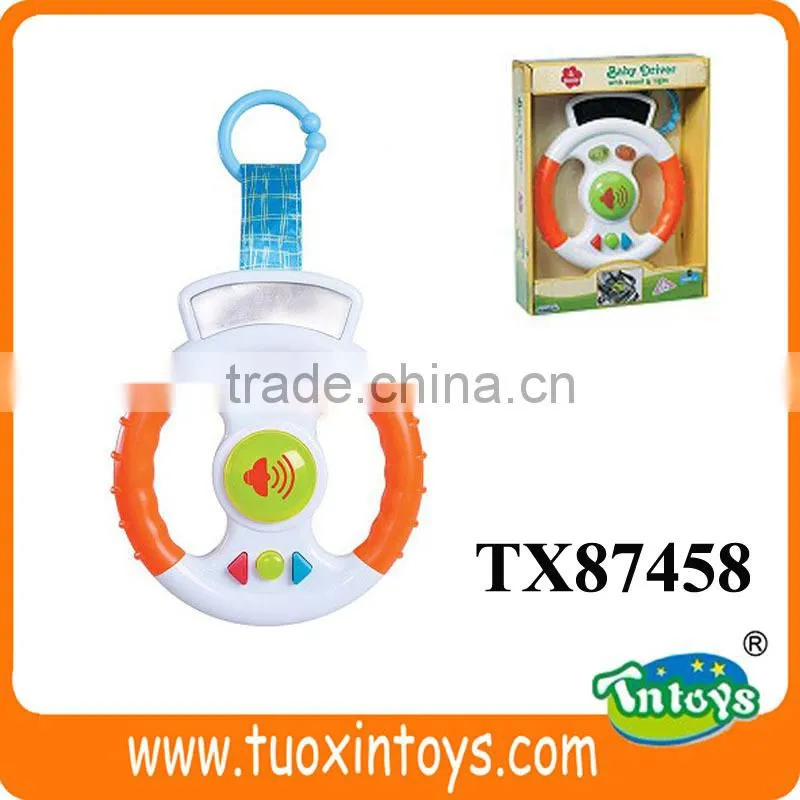 Plastic kids steering wheel toy with light and music