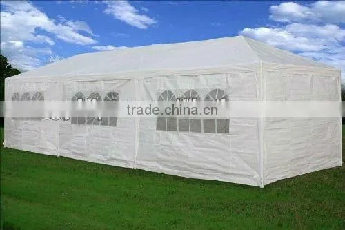 3*9m PE gazebo with two sidewalls and doors