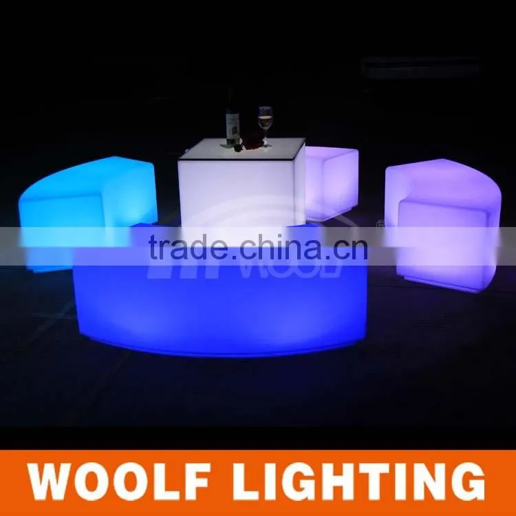 Waterproof IP65 Illuminated LED Plastic Outdoor Bar Furniture