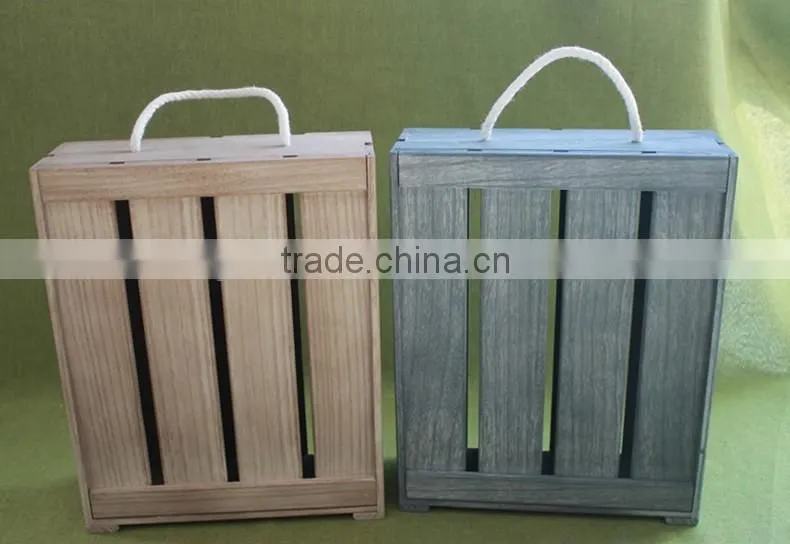 2016 Unfinished wooden wine box wine glass packing box wooden wine boxes for sale
