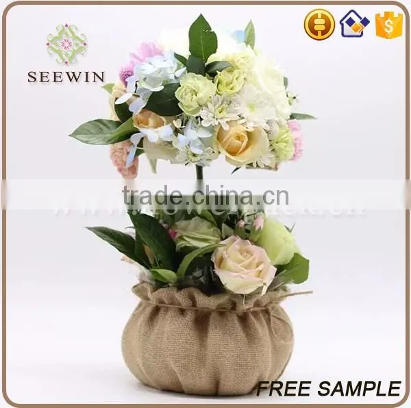 china supplier natural jute plant stand pot cover for flower plant