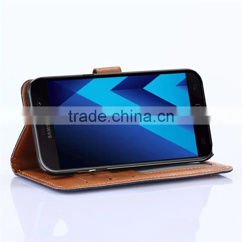 Nature oxford cloth leather card bumper/pocket cell phone case for Samsung