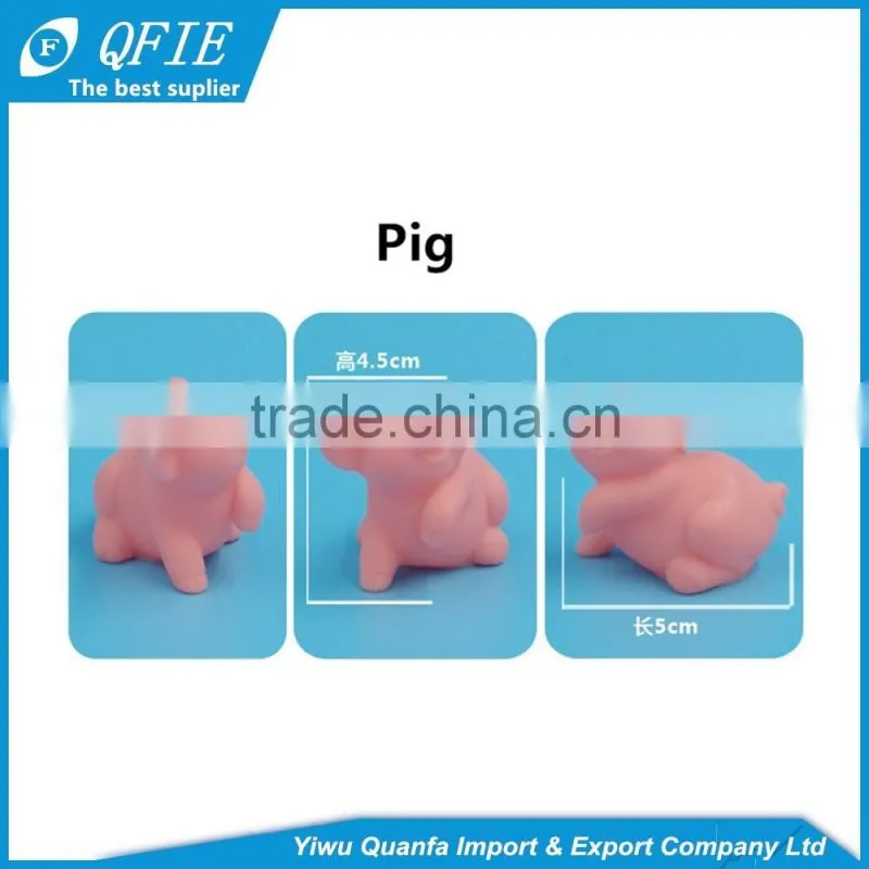 Promotional colorful soft mini lovely animal shape rubber floating animal toys for kids