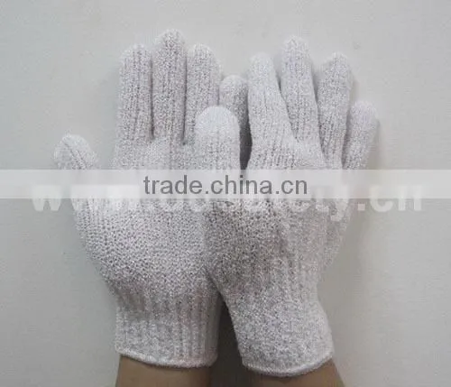 White Nylon Polyester Shower Bath Gloves Daily Gloves