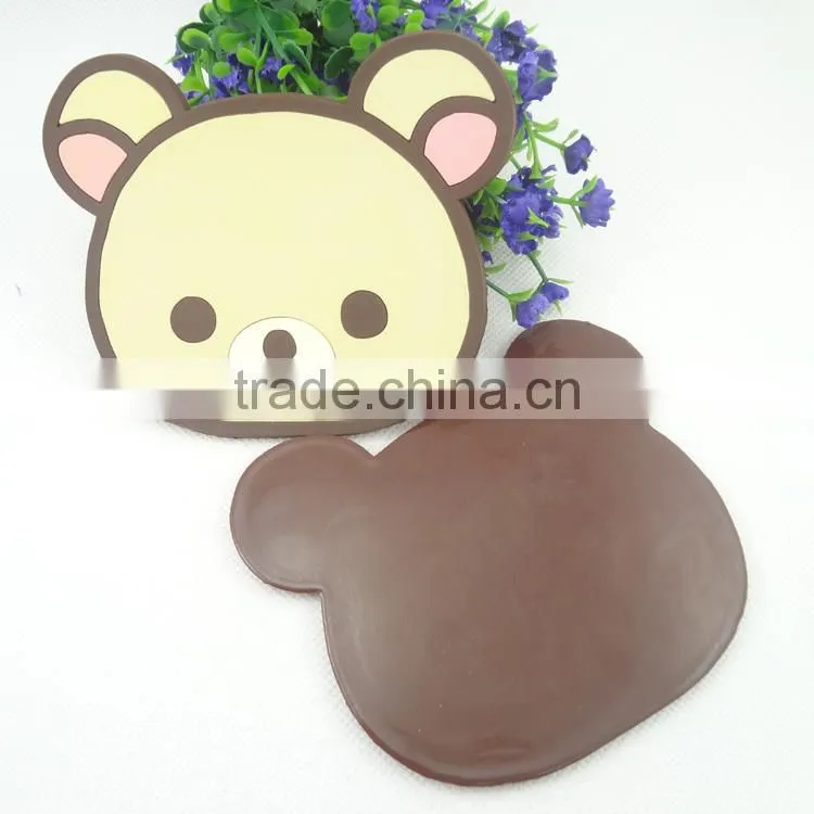 animal shaped PVC cup silicone coaster cup mats