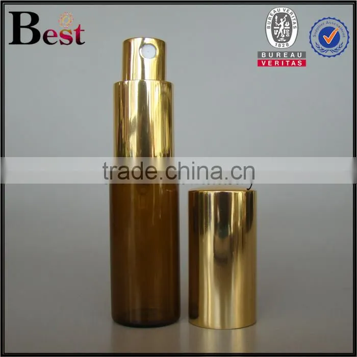Shanghai Best 20ml perfume spray bottle amber color perfume spray bottle round shape glass spray perfume bottle 20ml