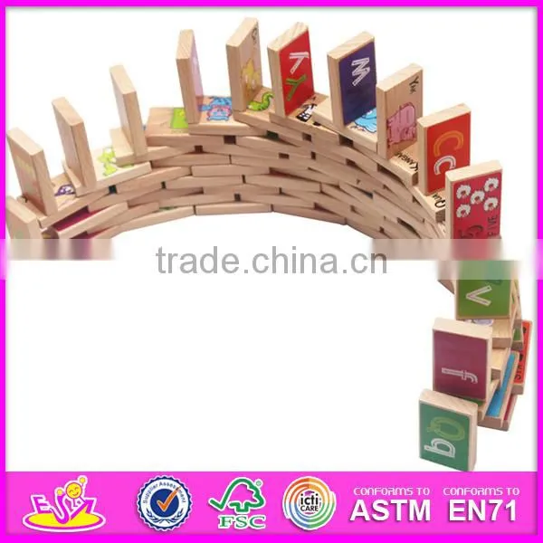 2015 New imagination wooden domino game for kids,colorful wooden domino toy for children,play wooden domino toy for baby W15A007