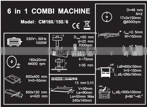 6 IN 1 Homemade Multipurpose Woodworking Machines BM10301
