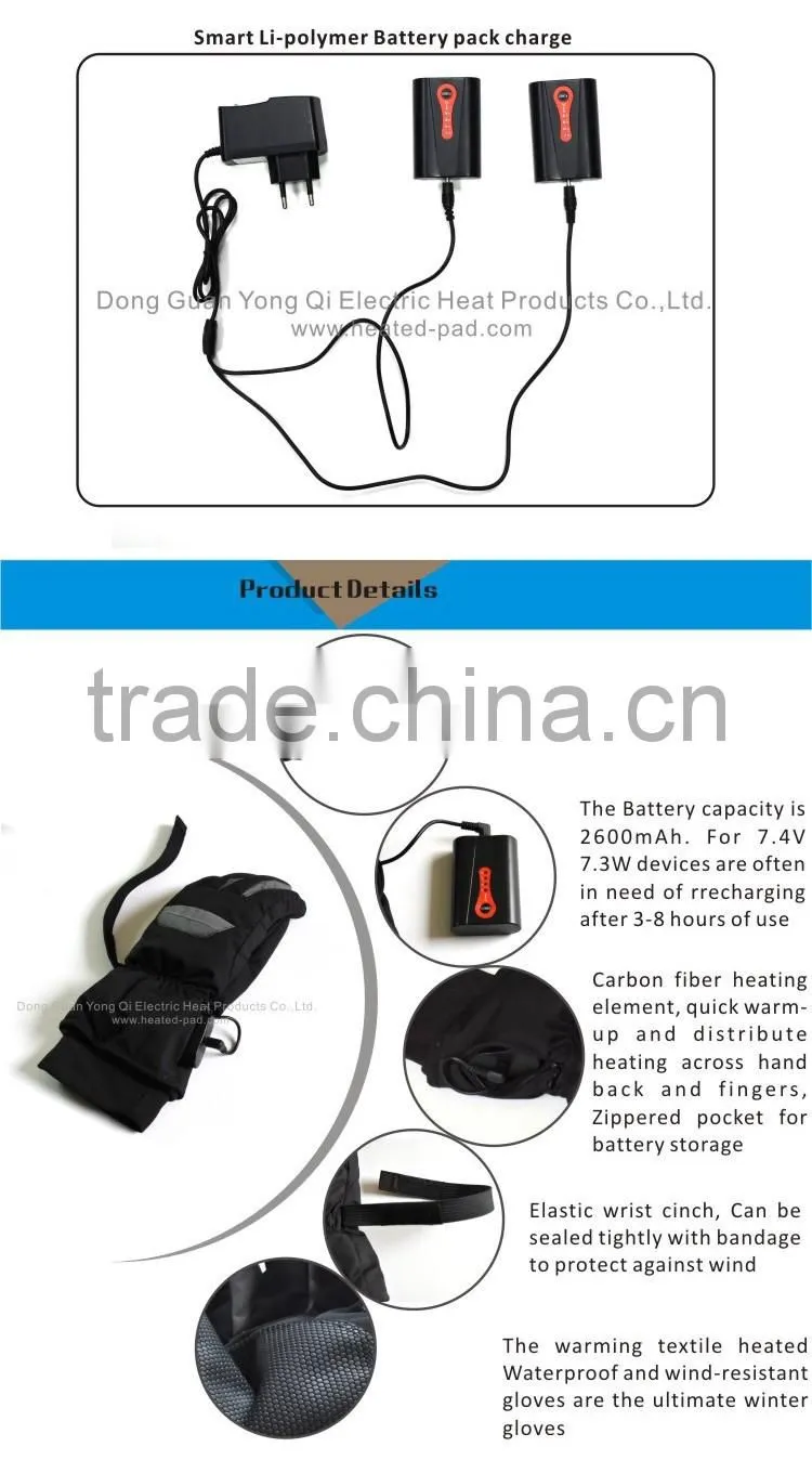 battery heated gloves for outdoor skiing