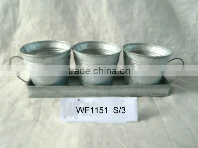 tin metal garden flower planter pot WF1026