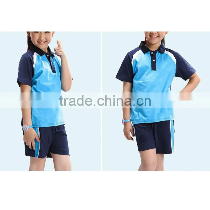 Custom 100% cotton kids school uniforms