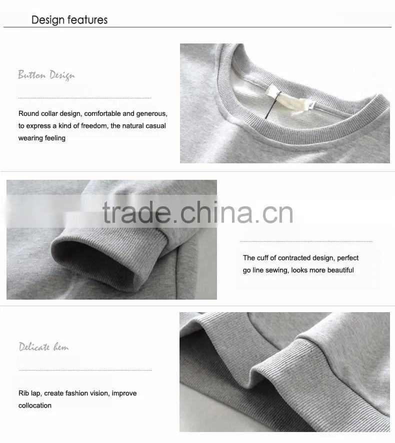 Wholesale fashion custom crewneck cheap plain sweatshirts
