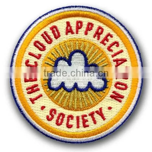Custom cheaper high quality recycled embroidery patch for garments hats