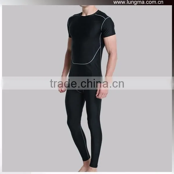 Men's Fitness Custom Rash Guard Short Sleeve Swimsuit
