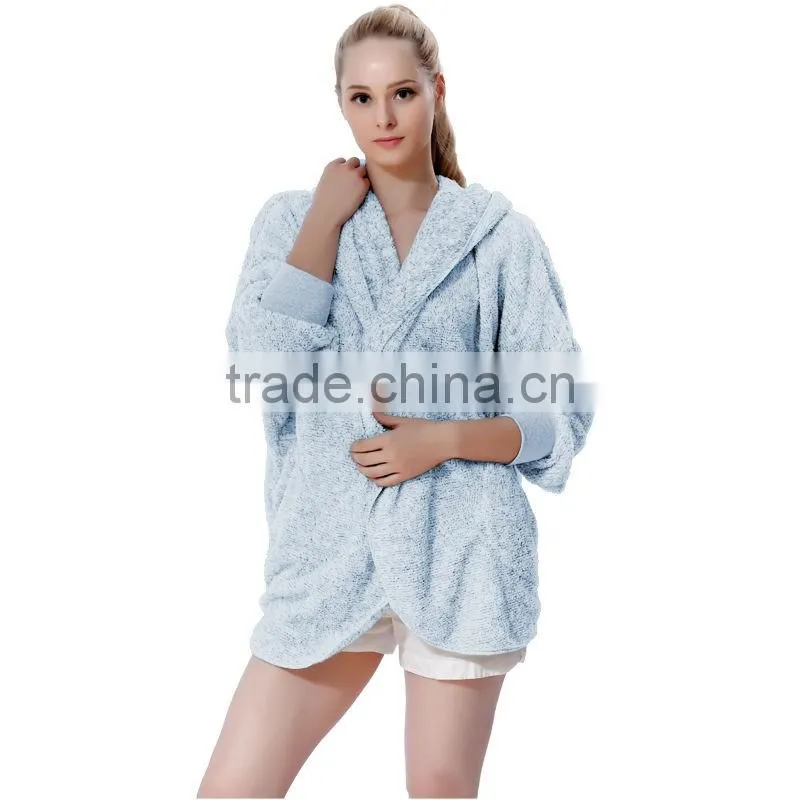 2016 Spring Fashion Oversized Fleece Cardigan Women Two-Tone Open Front Shrug Cardigan polar jacket With Hood And Pocket