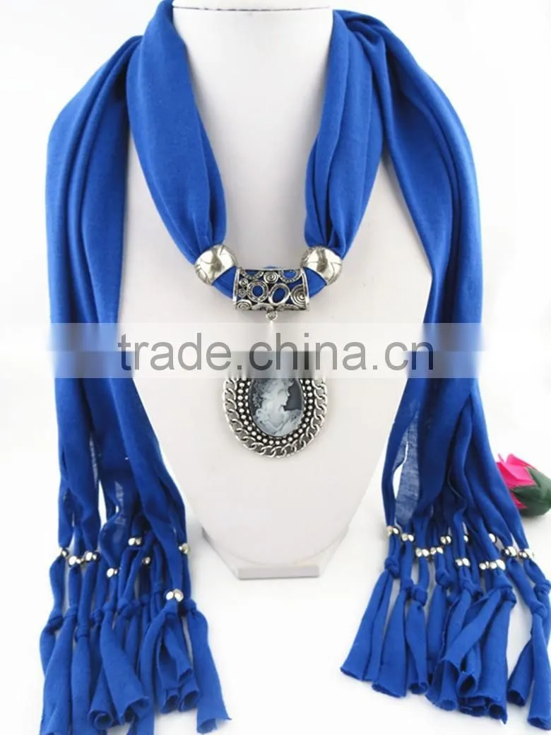 cheap acrylic turquoise pendant jewelry scarves women style long wrap scarves 2016 pendant scarves