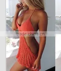 Sexy Hot One Piece Swimsuit Push Up Bikini Hollow Crochet Knitting Bikini