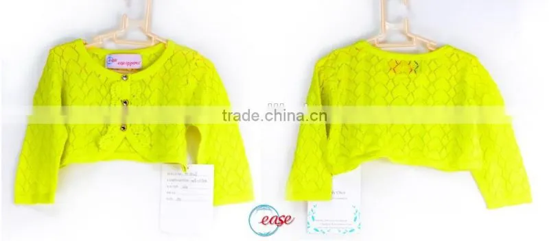 cashmere child sweater with flower crochet neck