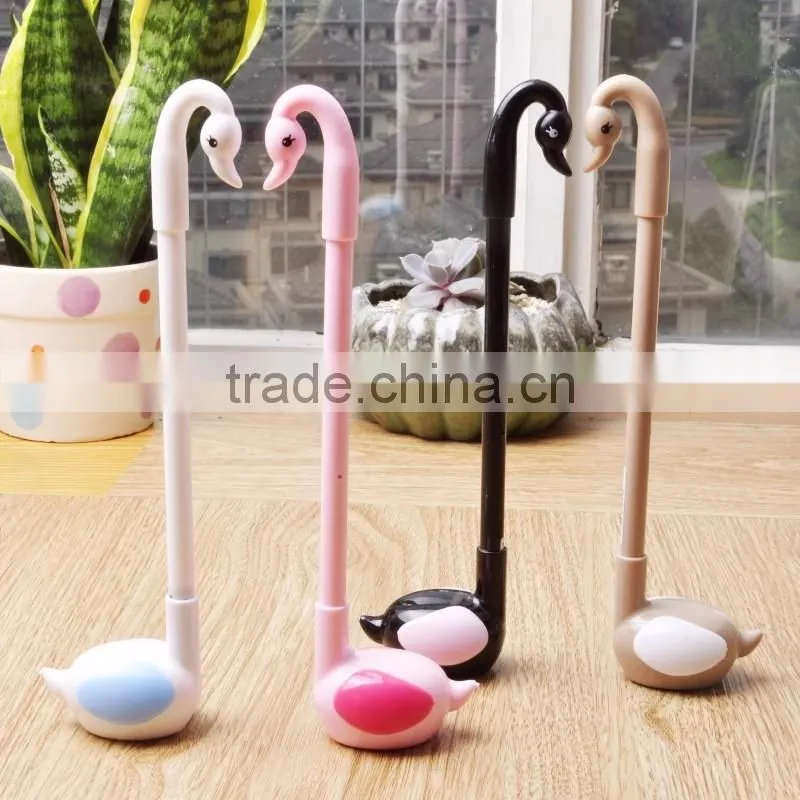 0.5mm black ballpoint pen customizable swan shape gel pen office stationry