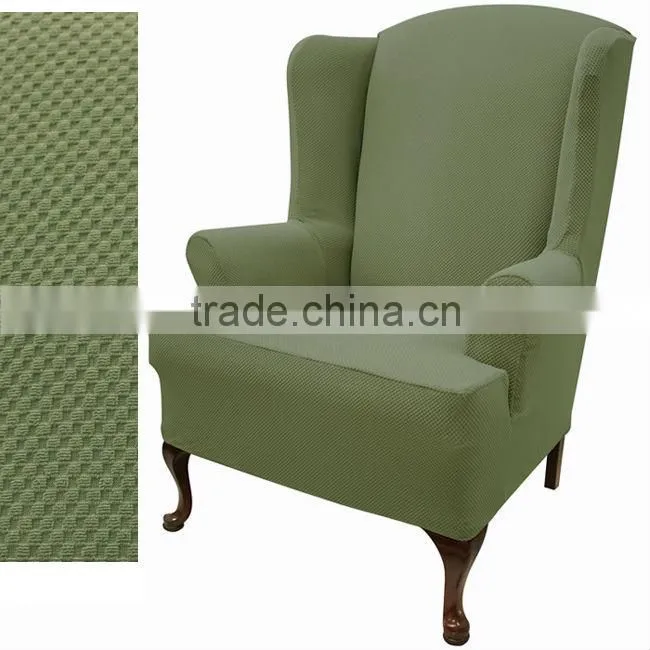 stretch pique warm maroon wingback slipcover