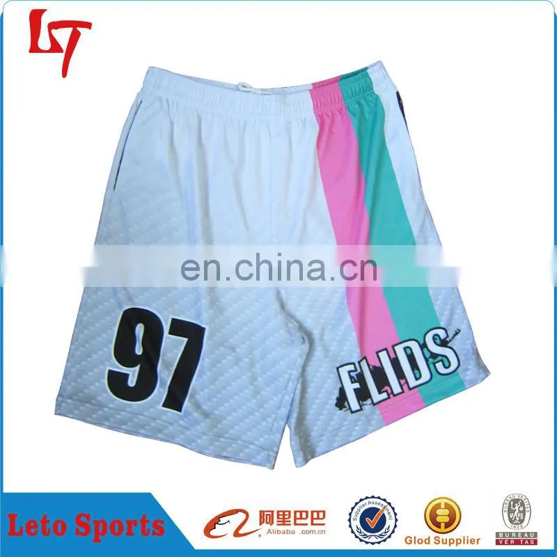 Custom made 100% polyester mesh fabric lacrosse short/lacrosse jersey/sublimation pinnie