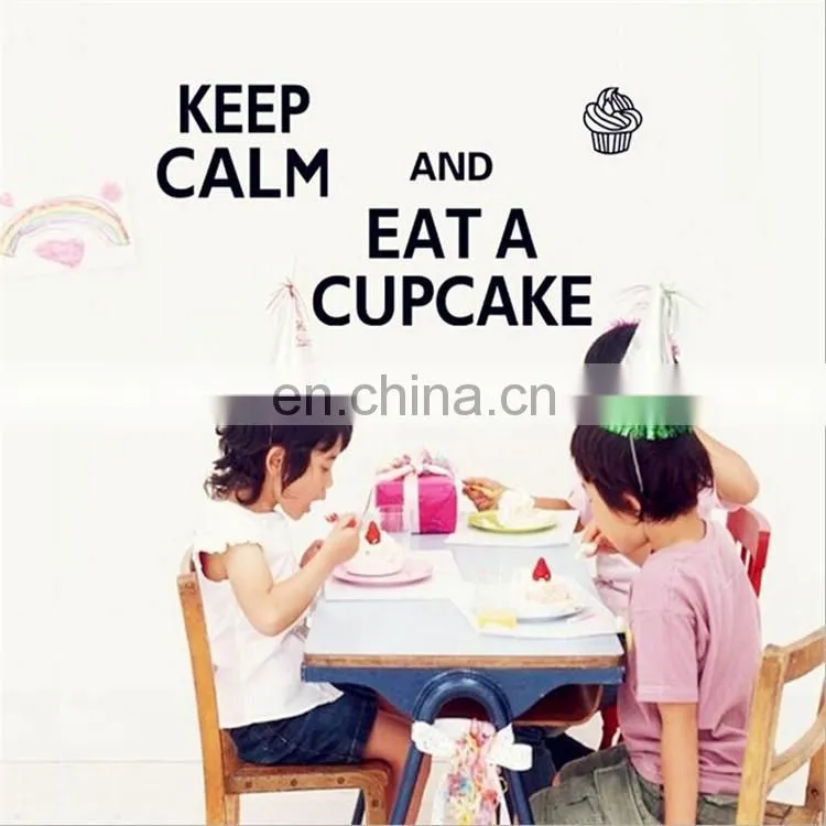 'Keep calm and eat a cupcake' Dining Room Multifunctional Kids Wall Stickers