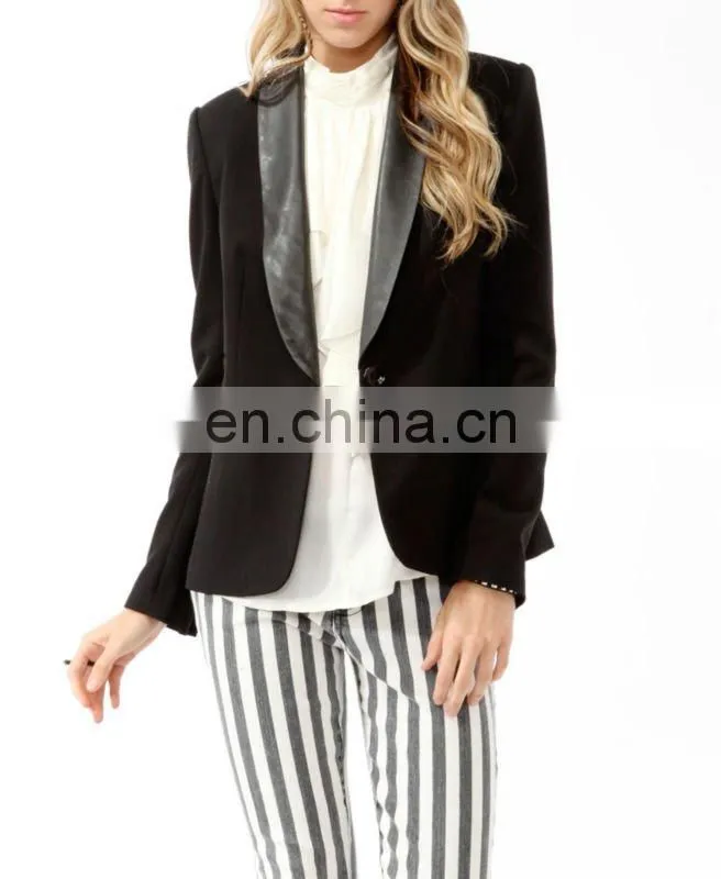 CHEFON Coated Collar Blazer Womens CFB0031
