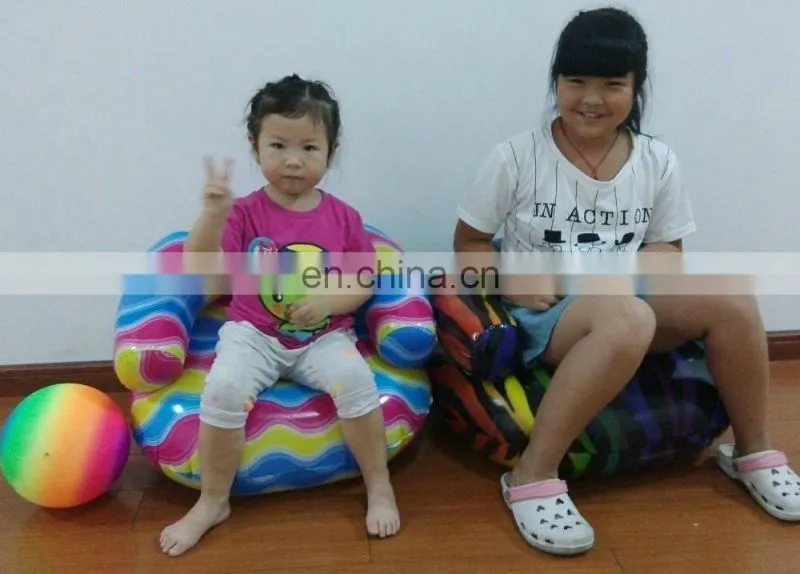 ICTI Approved 6P & EN71 PVC Inflatable cute colorful Kids inflatable air sofa