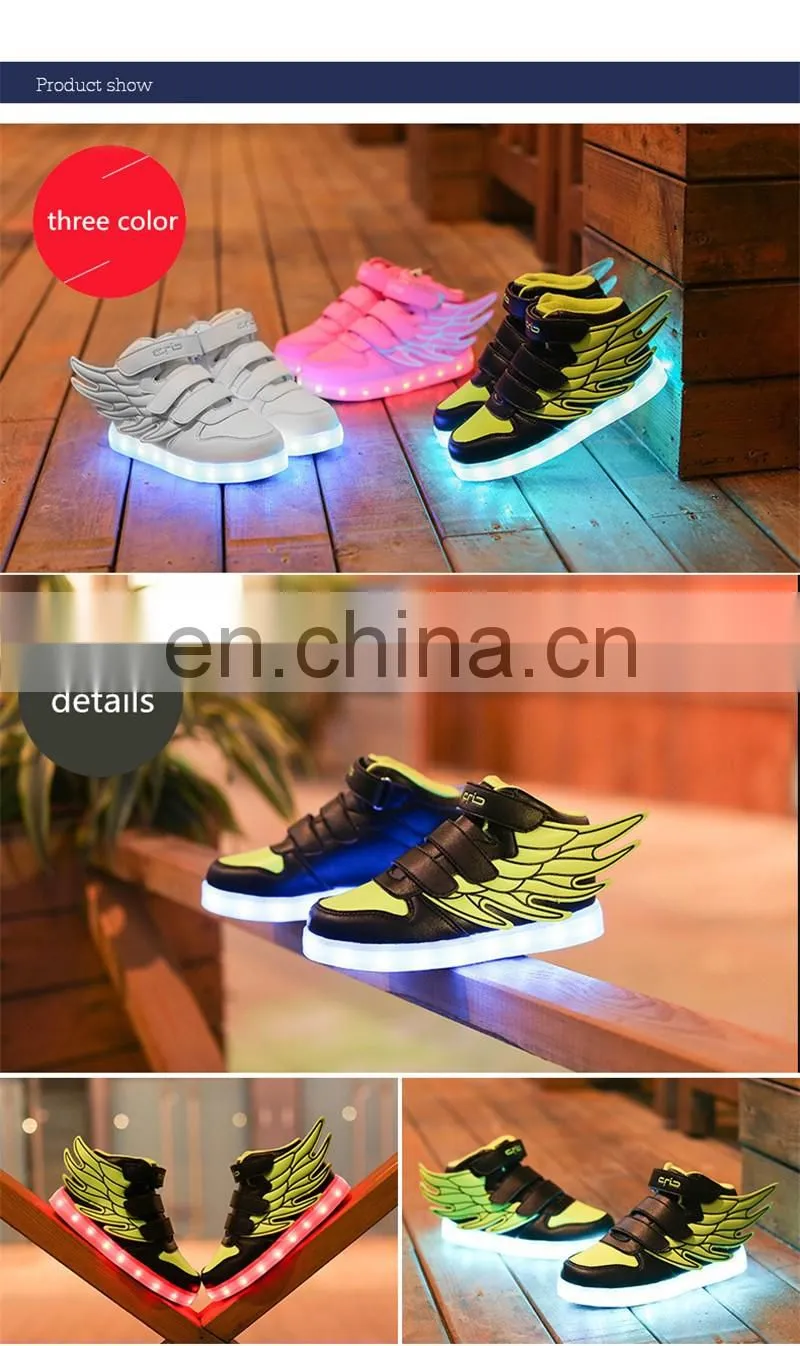 wholesale Children kid USB rechargeable LED luminous light shoes kids