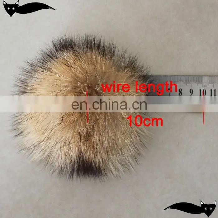 Fashion natural 10cm raccoon fur pom pom