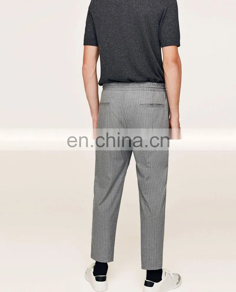China Supplier OEM Custom Mens Casual Trousers With Drawstring Waistband