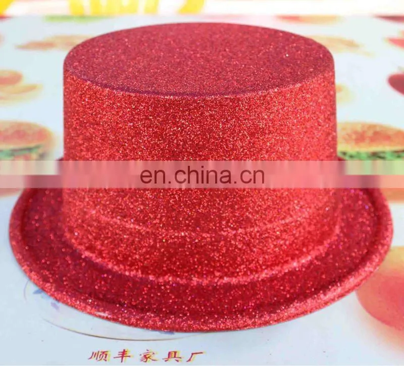 04603A Red PVC glitter top hats