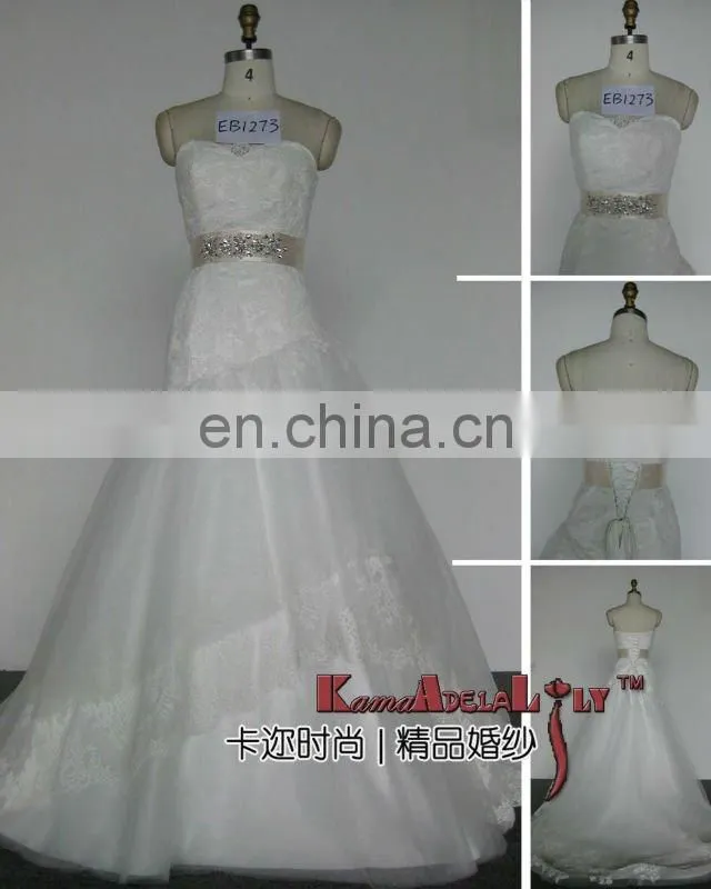 EB1273 Impire wedding dress with bowknot wedding gown