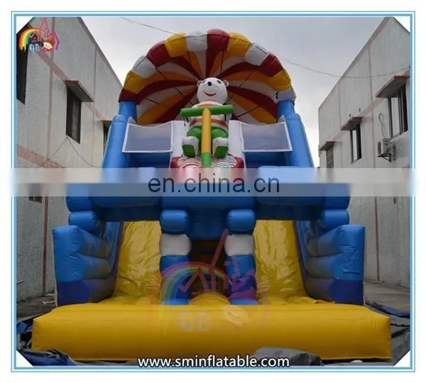 2016 Popular design inflatable polar bear slide,inflatable bounce slide,bear inflatable double slide