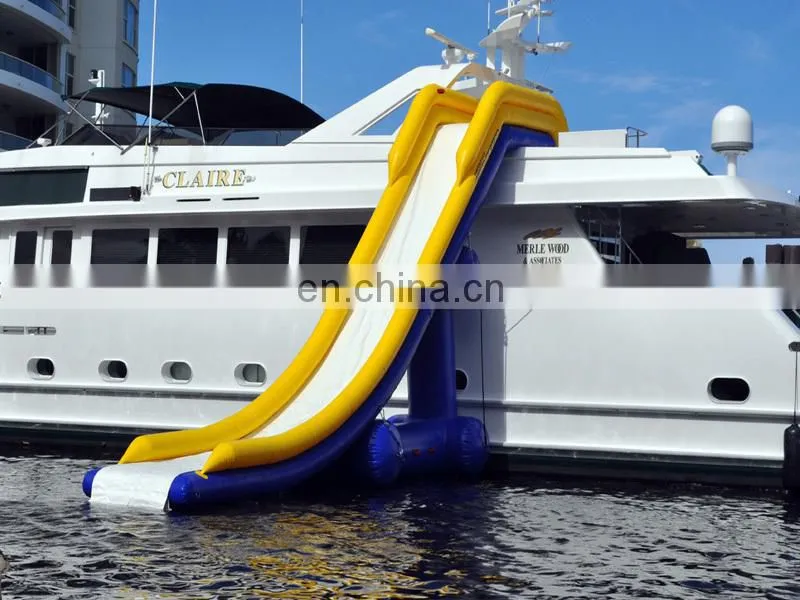 long inflatable water slide for yacht, floating slide for sale