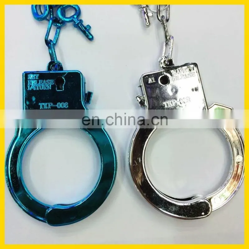 China colorful gold blue sliver handcuff manufacturer, cover plush handcuff manufacturer