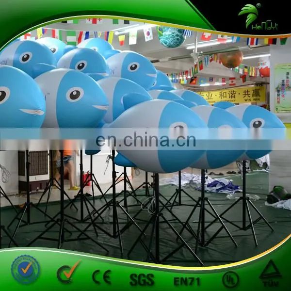 Customized Design Tripod Stand Inflatable Fish Model , Advertising Inflatable LED Lighting Standing Fish Balloon