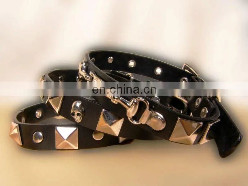 Genuine leather country western dog collar