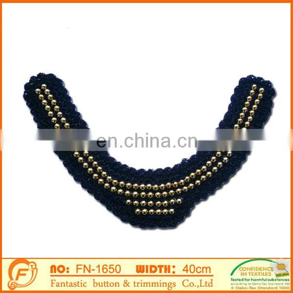 fashion design black color pu leather collar for garment
